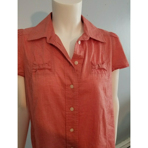 Marc Jacob Coral Button-down Top Sz 6 - Picture 7 of 8